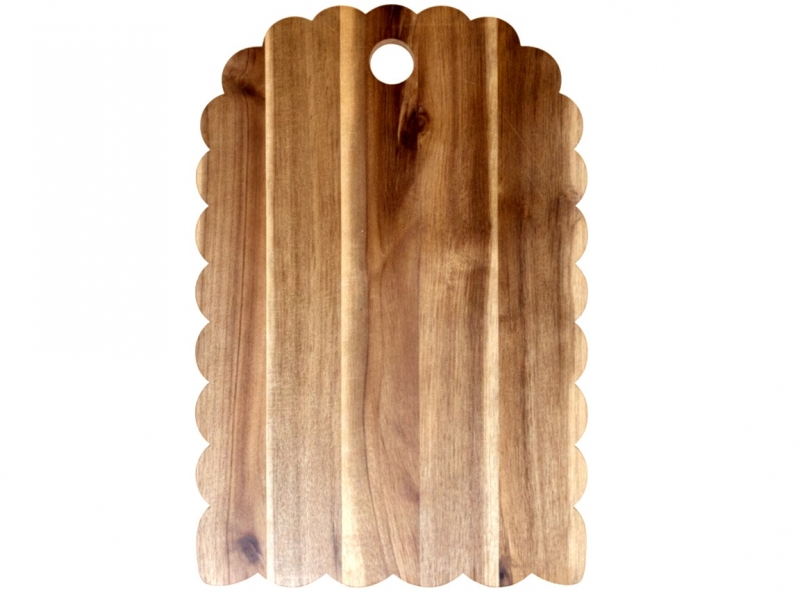 Handcrafted Acacia Wood Scallop Cutting Board - Eco-Friendly Kitchenware